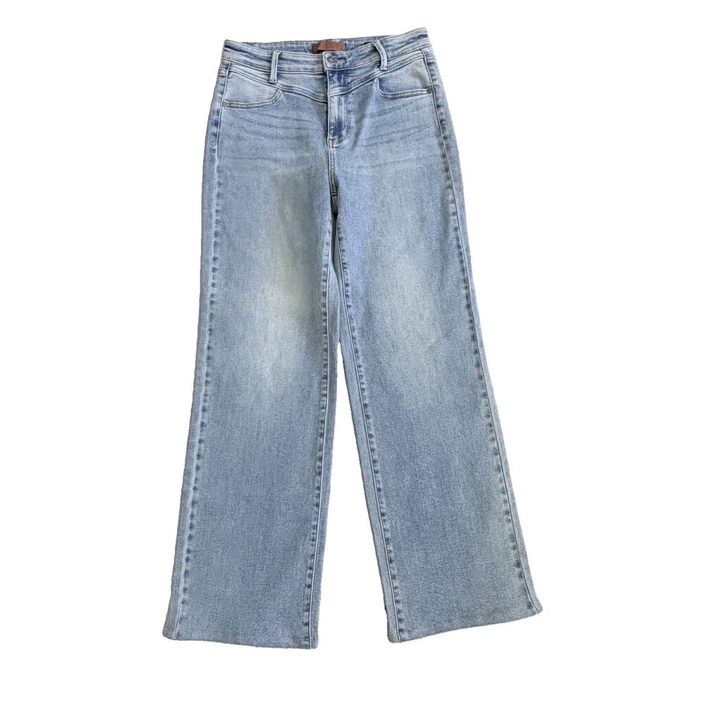 Judy Blue High Waist Front Yoke Retro Wide Leg Denim Jeans 9/29 Stretch